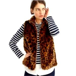 JCrew leopard fur vest